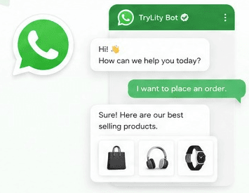 Trylity Bot WhatsApp automation chat preview